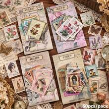60pcs/Pack Vintage Material Paper Stickers Scrapbook Collage Stickers DIY Scrapbooking Art Collage Planner Decor Diary Stickers Christmas Decor - Stickers - View 1