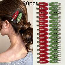 12/24PCS Women's Seamless Side Bang Hair Clips, Face Washing Hair Clips, Simple Sweet Hair Accessories - Multicolor - View 4