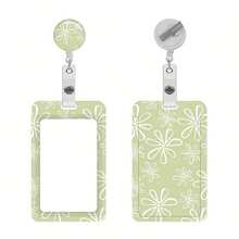 1pc Daisy ID Card Holder Badge Holder Access Card Meal Card Lanyard Employee Card Chest Badge Retractable Clip Card Holder - Multicolor - View 5
