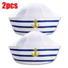 Blue And White Sailboat Captain Hat, Unisex, Suitable For Halloween Costume Accessory And Party Decoration - Multicolor - View 16