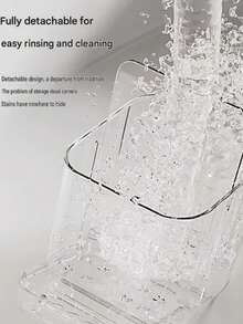 1pc Detachable Transparent Wall-Mounted Toothbrush Holder, Acrylic Bathroom Storage Organizer, Space-Saving Toothbrush Razor Skincare Storage Rack, Suitable For Vanity Countertop, High Transparency Acrylic Body, Minimalist Luxury Appearance, Keeps Bathroom Countertop Neat And Elegant, Detachable Divider Design, Flexible Space, Can Store Electric Toothbrush, Razor, Toothpaste, Skincare Bottles, Smooth Acrylic Surface - Acrylic Frame - View 4