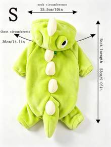 1pc Pet Supplies, Pet Autumn And Winter Dinosaur Costume, Suitable For Small Dogs, Cats, And Versatile For Festivals. - Green - View 13