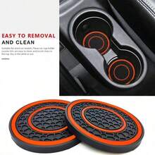 Car Cup Holder Anti-Slip Silicone Coaster Universal Heat-Resistant Mat Spill-Proof Cup Pad Auto Interior Accessories - View 12