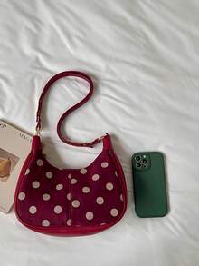 1件女款純色PU皮革單肩包，多功能通勤斜挎包，可調節肩帶 - 彩色 - 查看 4