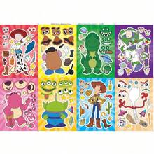 8pcs DIY Sticker Set, Fun Educational Puzzle Stickers, Rich Patterns For Hands-On Interactive Craft Creation, DIY Craft Material, Classic Cartoon Character Designs, Vibrant Colors, Easy To Use, Suitable For Planner Decoration, Scrapbook Creation, Daily Small Gifts, Birthday Presents, Holiday Gifts - Multicolor - View 1