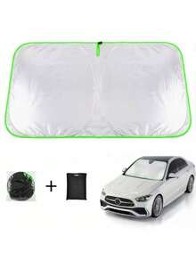 1pc Car Front Windshield Sun Shade, 1 Sun Shade + 1 Storage Bag, Car Sun Visor Front Windshield, Car Privacy Curtain, Anti-Freeze, Convenient Storage Design, Full Edge Seamless Fit, Equipped With High-Density Blackout Fabric With Reflective Coating, Protects Car Interior, Prevents UV Rays, Universal Fit For Sedans, SUVs And Trucks, Durable Car Interior Protection Accessory, Holiday Gift, New Year Gift, Christmas Gift - Car Sunshade - View 14