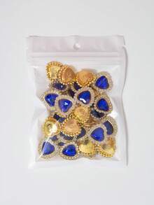 20/35/60/95pcs/Bag Mixed Color, Solid Color Heart-Shaped Rhinestone Decor With Gold Base, Suitable For Phone Cases, Bags, Shoes, Clothing Accessories And Jewelry Making DIY Crafts, Multiple Colors Available - Heart-shaped Diamond - View 39
