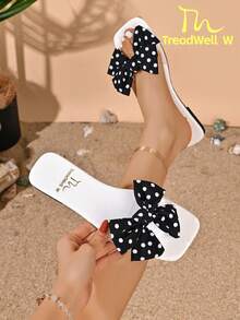 TreadWell W 2026 Summer New Flat Slide Sandals For Women, Bow Design Cute Style, Soft And Comfortable, Suitable For Outings, Dates And Parties - Black - View 9