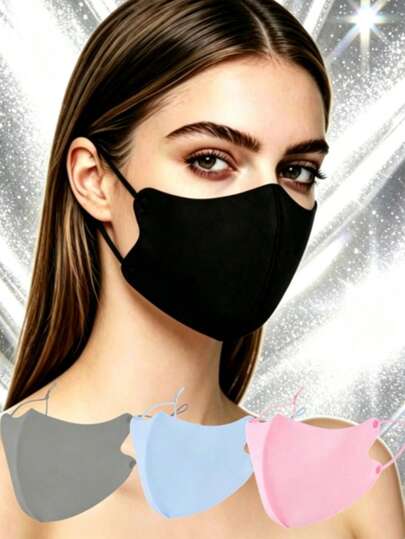 20/10 piezas Máscara facial 3D adelgazante, bucles de oreja ajustables de alta elasticidad, amigable con la piel, transpirable y no asfixiante, múltiples colores disponibles: negro, gris, azul claro, rosa, protección facial contra el polvo para uso diario, viajes, ciclismo y actividades al aire libre, se ajusta a la forma de la cara y modifica el contorno facial, cómoda para uso prolongado sin presión en las orejas, máscara protectora 3D unisex de unicolor simple, versátil para desplazamientos, compras, protección solar al aire libre
