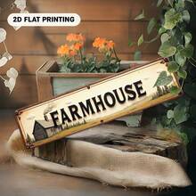 2D Flat Sign, European Style Fashion Decor With "Farmhouse" Text, Suitable For Bar, Living Room, Restaurant, Hotel, And Holiday Scenes Like Halloween, Christmas, Perfect For Home Decor (Random Style) - A - View 3