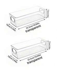 1pc Transparent Acrylic Multi-Function Storage Organizer Box, Multi-Function Plastic Organizer Tray With Handle, Stackable Storage Box, Suitable For Drawer, Desktop, Kitchen, Storage Room And Outdoor Picnic - Multicolor - View 15