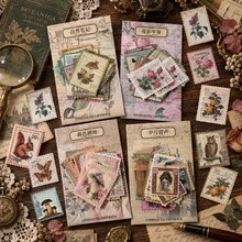 60pcs/Pack Vintage Material Paper Stickers Scrapbook Collage Stickers DIY Scrapbooking Art Collage Planner Decor Diary Stickers Christmas Decor - Stickers - View 8