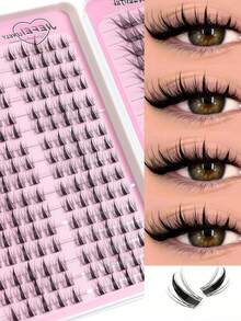 Large Capacity False Eyelashes, Realistic Segmented Single Cluster Eyelashes For Beginners, Natural Thin Dense Cartoon Style - View 2
