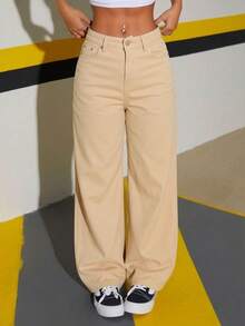 Women Jeans - Khaki - View 2