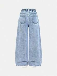Youth Girl Casual Fashion Jeans - Blue - View 3