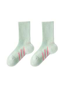 1/2/4 Pairs Professional Running Socks For Women, Odor-Resistant, Moisture-Wicking, Towel Bottom, Anti-Slip, Fitness Long Tube Socks, Jump Rope Compression Socks, Mid-Calf Socks, Sports Couple Socks - Multicolor - View 24