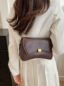 Minimalist Underarm Bag, All-Math Armpit Bag, Women's Flap Shoulder Bag,Bags For Woman,Brown Bag,Autumn - Coffee Brown - View 4