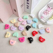 Solid Color Dripping Oil Smiling Face Acrylic Bear Head Pendant DIY Handmade Keychain Bag Hanging Accessories Gift Matching - Multicolor - View 8