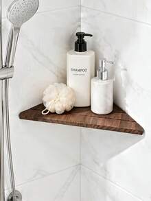 Wooden Corner Shower Rack Triangular Corner Stand For Bathroom Tiles,Home Deccor Room Decor Bedroom Decor, Multipurpose Wall Display Rack For Bathroom, Bedroom, Kitchen - View 7