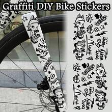 1pc Car Sticker Graffiti DIY Bicycle Sticker Bicycle Frame Top Tube Road Bike Motorcycle Fork Helmet Accessory Sticker Suitable For Bicycle Car Motorcycle Furniture Decoration Sticker - A - View 1