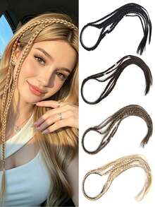 Synthetic Viking Braided Headband, Women's Bohemian Braided Hair Extensions, Halloween Renaissance Party Cosplay Hair Accessory - Multicolor - View 2