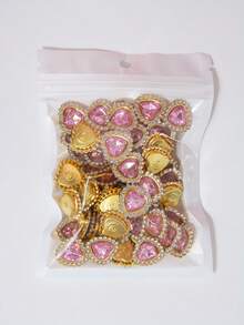 20/35/60/95pcs/Bag Mixed Color, Solid Color Heart-Shaped Rhinestone Decor With Gold Base, Suitable For Phone Cases, Bags, Shoes, Clothing Accessories And Jewelry Making DIY Crafts, Multiple Colors Available - Heart-shaped Diamond - View 59