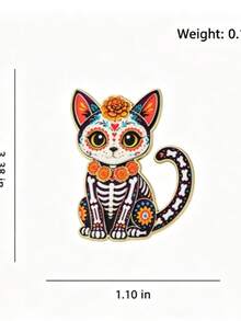 4pcs/Set Mexican Day Of The Dead Brooch/Pin, Suitable For Jackets And Backpacks, Neutral Vintage Gothic Style Brooch, Day Of The Dead Themed Decoration - Multicolor - View 8