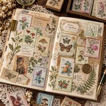 60pcs/Pack Vintage Material Paper Stickers Scrapbook Collage Stickers DIY Scrapbooking Art Collage Planner Decor Diary Stickers Christmas Decor - Stickers - View 7