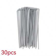 U-Shaped Garden Ground Stakes, Heavy Duty Fence Post Stakes, Galvanized Landscape Ground Pins For Lawn Fixing And Isolation - Multicolor - View 7