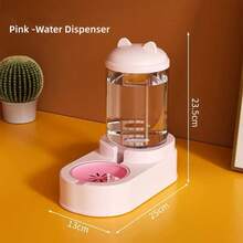 2-In-1 Automatic Pet Feeder And Water Dispenser Set, Independent Combination Design, Gravity-Fed Cat Food Feeder, Large Capacity Dog Food Water Station, Cute Cartoon Design Suitable For Kittens, Puppies And Small Pets - Large Capacity - View 8