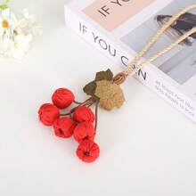 Handmade Fabric Cherry Curtain Tieback Rope, Cute Fruit Shape Window Curtain Holdback, Decorative Curtain Tie For Bedroom, Living Room, Farmhouse Home Window Decoration - Hawthorn Flower Lace-up - View 4