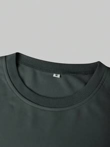 Men's Fashion Creative Design Printed Graphic Sport Casual Commute Versatile Long Sleeve Slim Fit Crew Neck Sweatshirt - Dark Grey - View 6