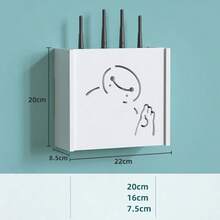 Wireless WiFi Router Storage Box, Large Capacity Multi-Layer Storage Box, Wall-Mounted Router Cable Box, Shelf Storage Organizer Box, Wall-Mounted Router Cable Box, Shelf Storage Organizer Box, Phone Holder, Desktop Phone Holder Box - Multicolor - View 9