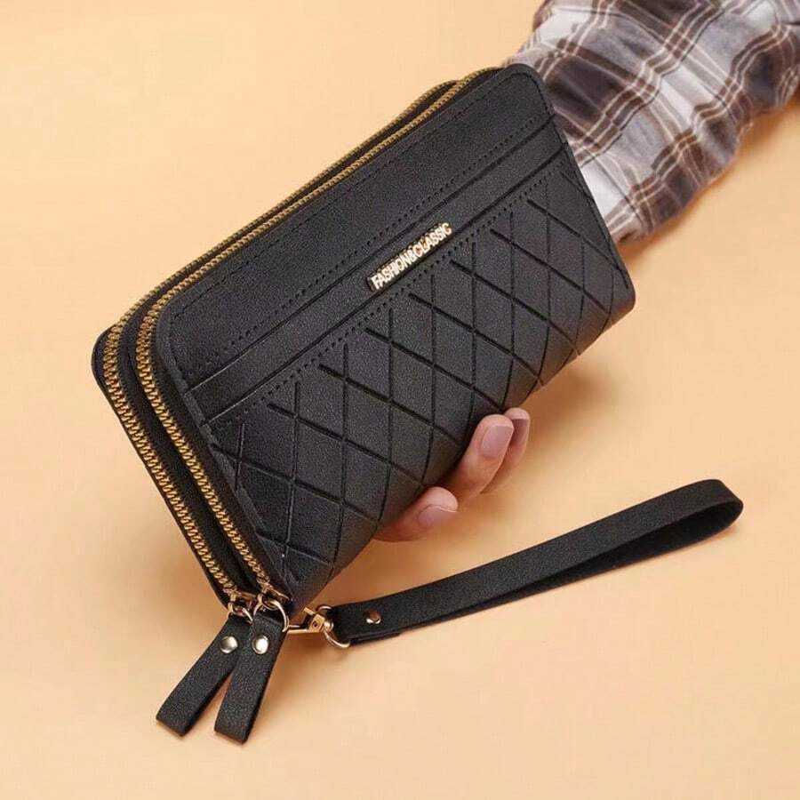 2026 New Women's Long Wallet, Korean Style Minimalist Double Zipper Coin Purse, Multi-Card Slot Wallet Card Holder - Multicolor - View 1