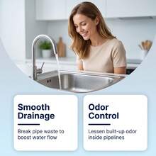 JAYSUING Pipe Unclogger, Dissolves Grease, Food Residue And Pipe Accessories, Regular Use Can Reduce Recurrent Pipe Clogging, Dissolves Pipe Blockages, Improves Slow Drainage And Water Accumulation Problems, Suitable For Kitchen, Bathroom And Various Pipe Issues - Powdery - View 4