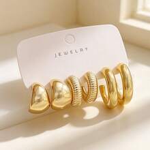 6-18pcs Fashion Earring Set, Stylish & Elegant, Suitable For Daily, Party, And Event Wear, Gift For Her - Multicolor - View 4