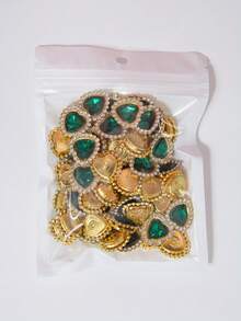 20/35/60/95pcs/Bag Mixed Color, Solid Color Heart-Shaped Rhinestone Decor With Gold Base, Suitable For Phone Cases, Bags, Shoes, Clothing Accessories And Jewelry Making DIY Crafts, Multiple Colors Available - Heart-shaped Diamond - View 31