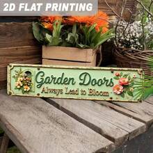 Papan Nama 2D Datar - Gaya Vintage, Menampilkan Desain Datar 2D dengan Pola Bunga dan Kutipan Inspiratif, Sempurna untuk Meningkatkan Estetika Taman, Ruang Tamu, Kafe, dan Area Luar Ruangan, Sangat Cocok untuk Dekorasi Musim Semi dan Musim Panas (Gaya Acak) - A - View 3