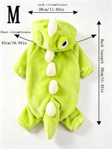 1pc Pet Supplies, Pet Autumn And Winter Dinosaur Costume, Suitable For Small Dogs, Cats, And Versatile For Festivals. - Green - View 12