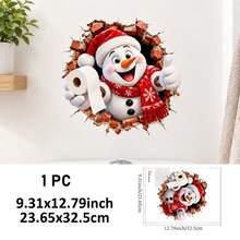SUPSTICKER Funny Christmas Break Wall Bathroom Wall Sticker, Peel And Stick Removable Holiday Decor, 9.31*12.80 In, 4 Patterns Available - Christmas - View 15