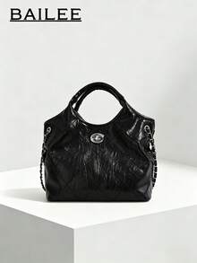BAILEE A Minimalist And Stylish Faux Leather Handbag With A Distinctive Rotating-Lock Strap Design,Ideal For Outfit Coordination And An Excellent Gift Choice - Multicolor - View 2