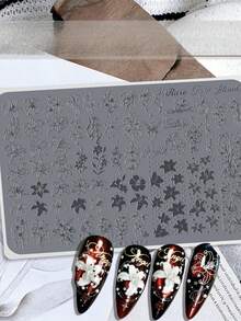 Nail Art Stamping Plates, Rose/Lily/Butterfly/Star Patterns, Multiple Designs, Clear Texture Reusable, Salon DIY Nail Art Tools, Nail Art Stamping Tools, Easy To Use, Easy To Store, Women's Nail Art Templates, Suitable For Nail Salons - Multicolor - View 1