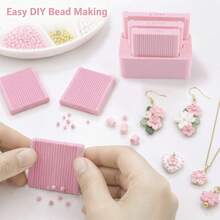 Set 3 Ukuran 1mm/1.5mm/2mm dengan Alas, Alat Pembentuk Manik-manik Bola Tanah Liat Polimer Mini, Cetakan Tanah Liat untuk Membuat Perhiasan, Gelang, dan Kalung DIY - memotong - View 7