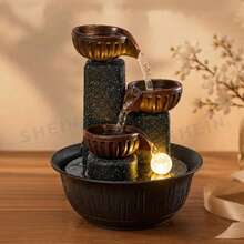 2D Flat Acrylic New Creative Wealth-Attracting Indoor Decor Fountain Desktop Water Circulation Water Feature Ornament For Nursery Living Room Entryway Housewarming Gift - T005 - View 2