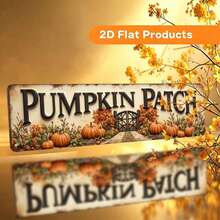 2D Flat Vintage Sign "Pumpkin Patch" 1pc, Rustic Style Wall Decor, Suitable For Home Farmhouse Cafe Garage Patio Bedroom Porch And Garden, Durable And Easy To Install, Multi-Purpose English Yard (Random Style) - A - View 1