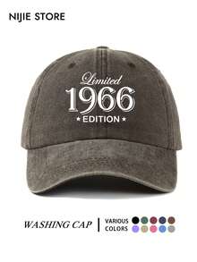 1pc "1966EDITION" Funny Letter Print Design Baseball Cap, Lightweight Comfortable Adjustable Sun Protection Multi-Function Baseball Cap, Vintage Washed Cap, Unisex Baseball Cap, Suitable For Daily Wear, Commuting, Outdoor Activities And Other Occasions - A - View 9