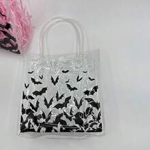 Halloween Black Bat Pattern Reusable Gift Bag With Handle, Includes Raffia, Suitable For Trick Or Treat, Birthday Party Gift Bag, Halloween Party Decoration - Multicolor - View 10