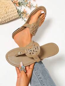 Women's Flip Flops, Perfect Gift For Girlfriend - Khaki - View 7