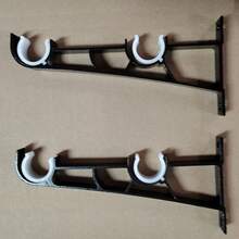 Sturdy Double Curtain Rod Bracket, Wall-Mounted Curtain Rod Bracket, Suitable For Curtain Rods With Approximately 1 Inch Diameter - Black - View 11
