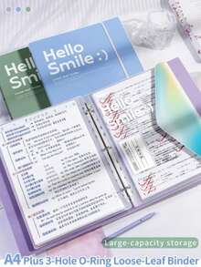 5/6pcs File Storage Bags, A4 Size, Detachable Inner Pages, Colorful Inner Pages, Paired With Minimalist Outer Shell, Portable, Suitable For Storing Test Papers, Notes, Home Organization, Office Document Organization, Back To School Stationery, Folders, File Bags - Multi-color - View 2